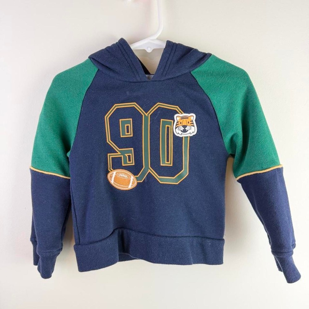 The Children's Place Toddler Color Block Hoodie Tiger Football 12-18M
